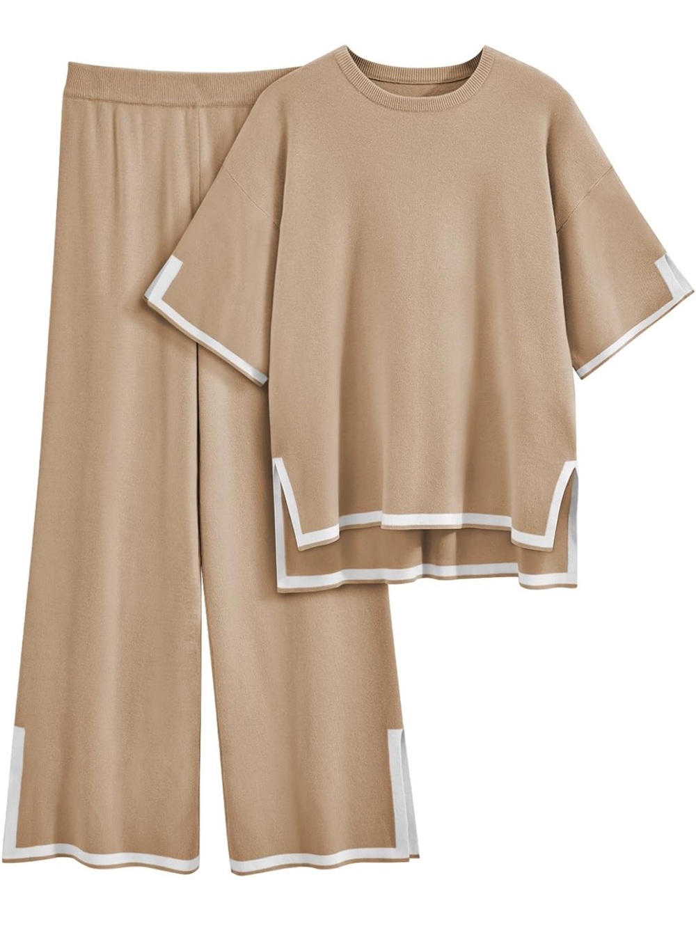 Matching Lounge Knit Sweater Set: Slip Top, Wide Leg Pants. NWT - Picture 5 of 5
